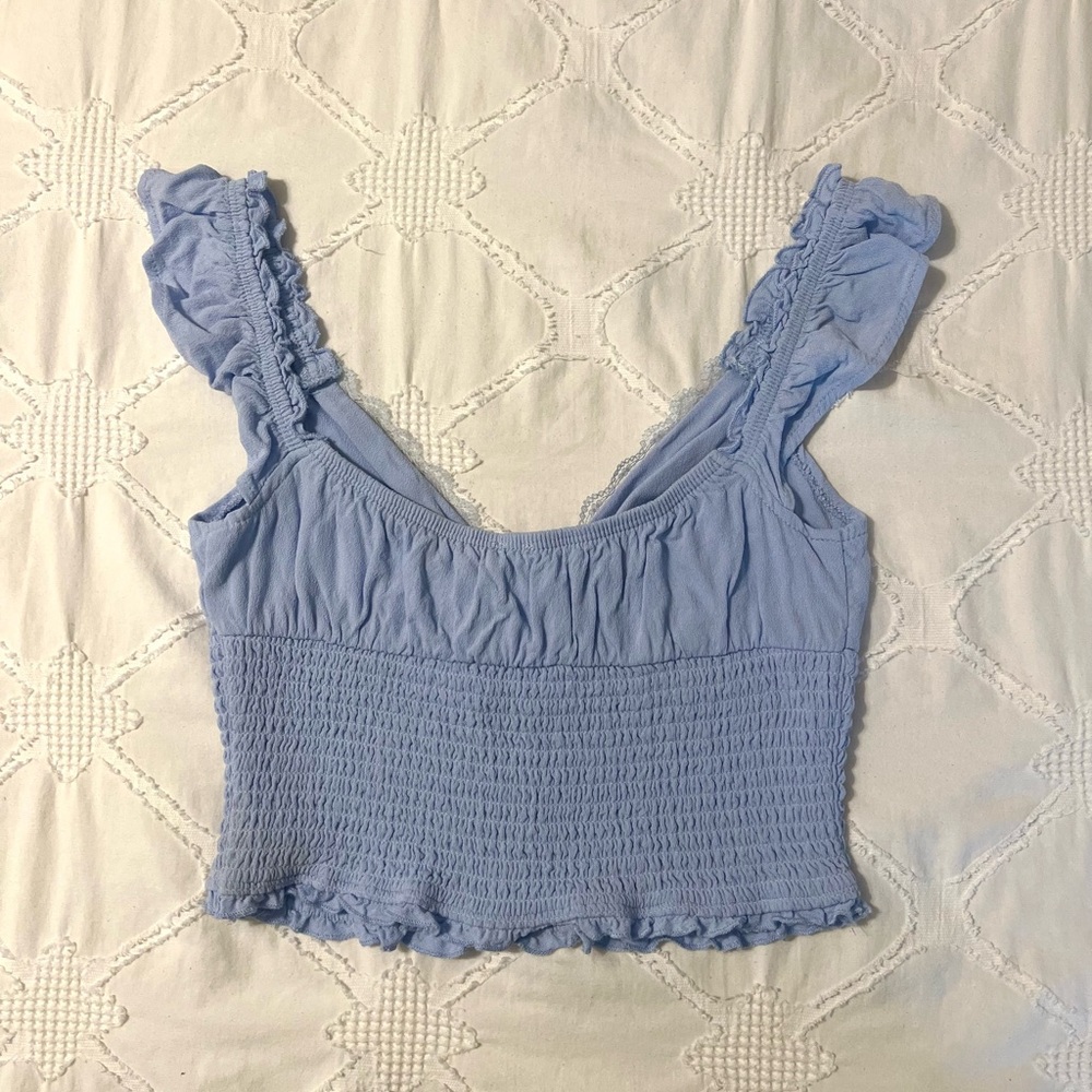 light blue garage cropped tank top - Picture 3 of 3